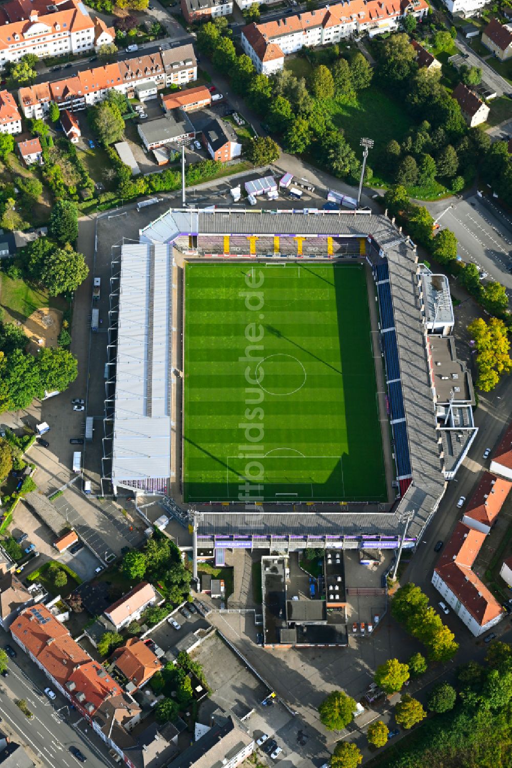 Osnabrück von oben - Arena Stadion an der Bremer Brücke im Ortsteil Schinkel in Osnabrück im Bundesland Niedersachsen, Deutschland