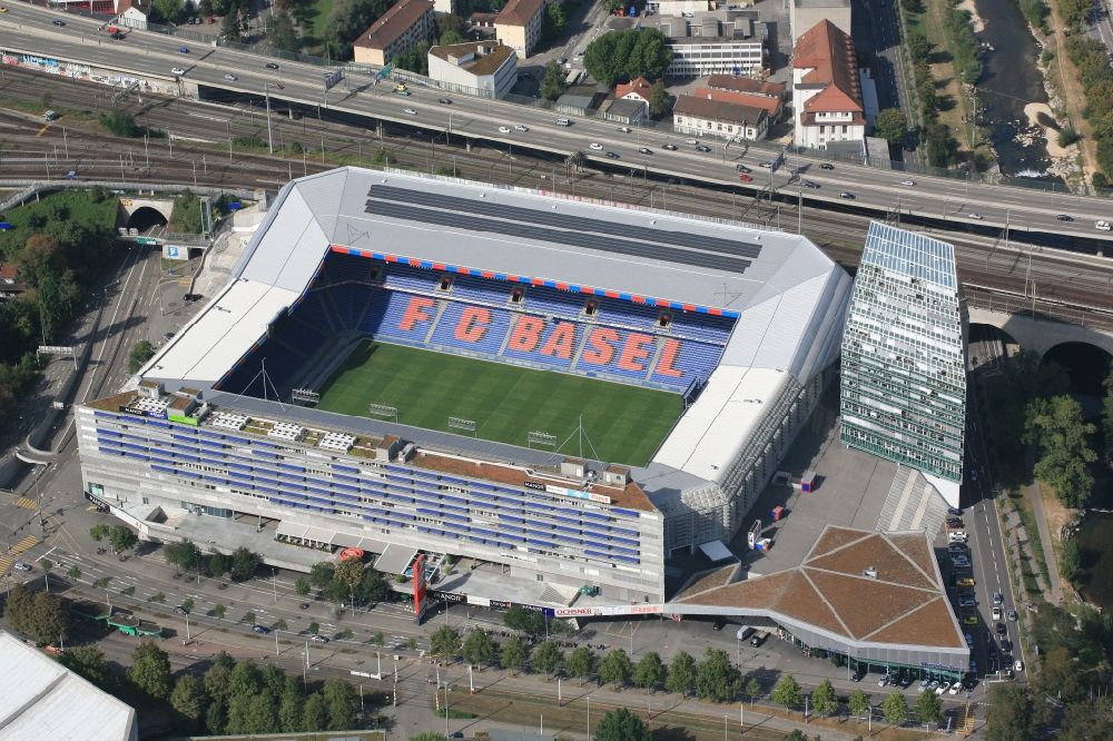 Luftbild Basel - Arena - Stadion St. Jakob-Park in Basel in der Schweiz