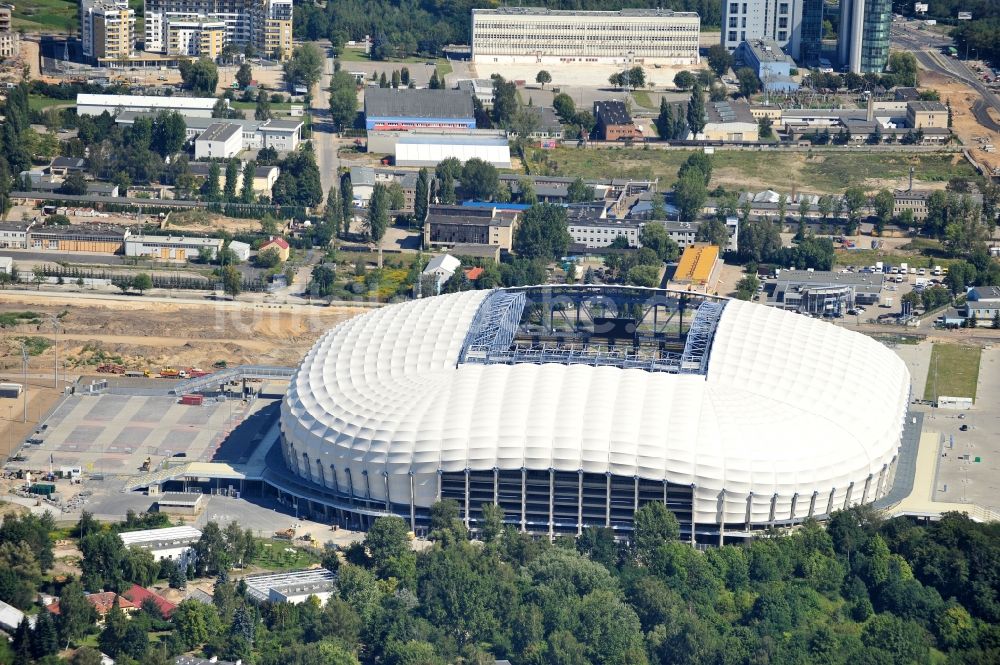 Poznan aus der Vogelperspektive: Arena des Stadion Stadion Miejski - INEA Stadion in Poznan - Posen in Wielkopolskie - Großpolen, Polen