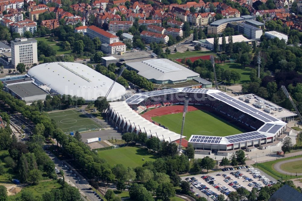 Erfurt aus der Vogelperspektive: Arena des Stadion Steigerwaldstadion in Erfurt im Bundesland Thüringen