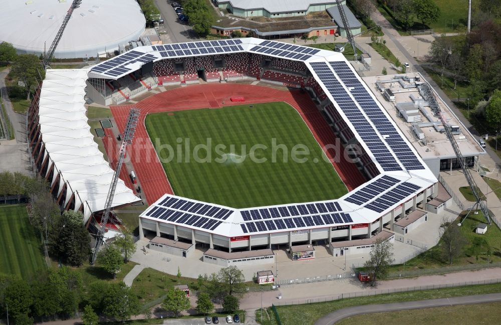 Erfurt von oben - Arena des Stadion Steigerwaldstadion in Erfurt im Bundesland Thüringen