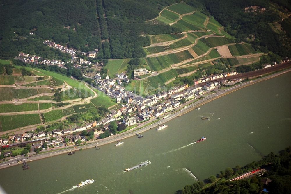 Rüdesheim am Rhein von oben - Assmannshausen am Rhein im Bundesland Hessen