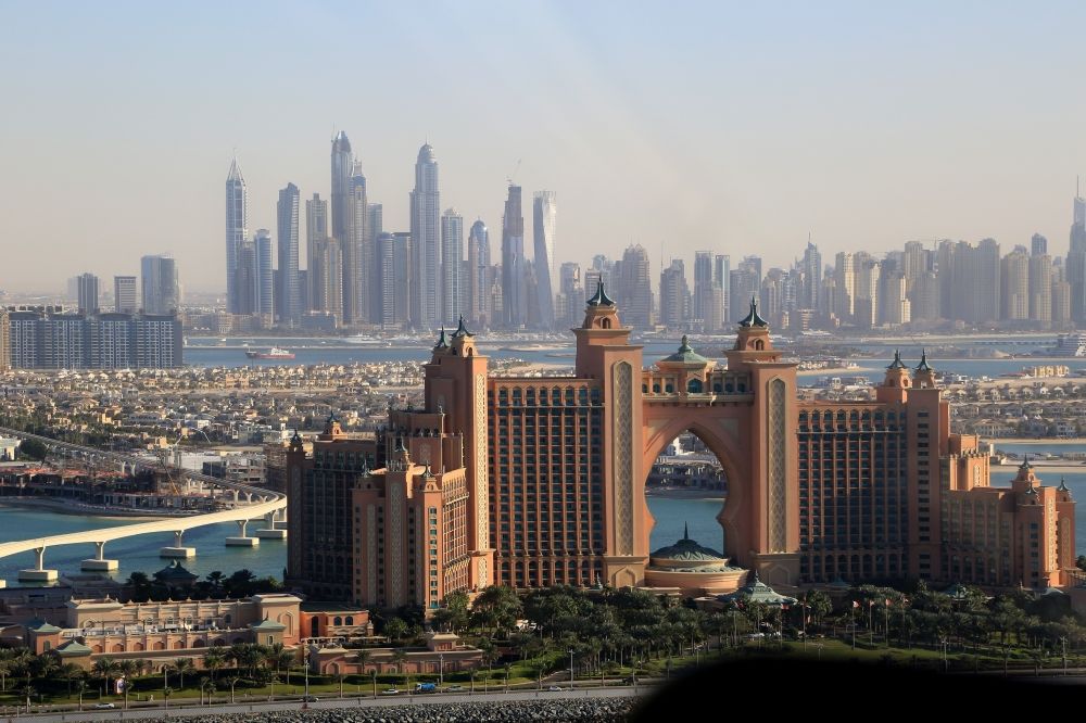 Dubai aus der Vogelperspektive: Atlantis The Palm Hotel in Dubai in Vereinigte Arabische Emirate