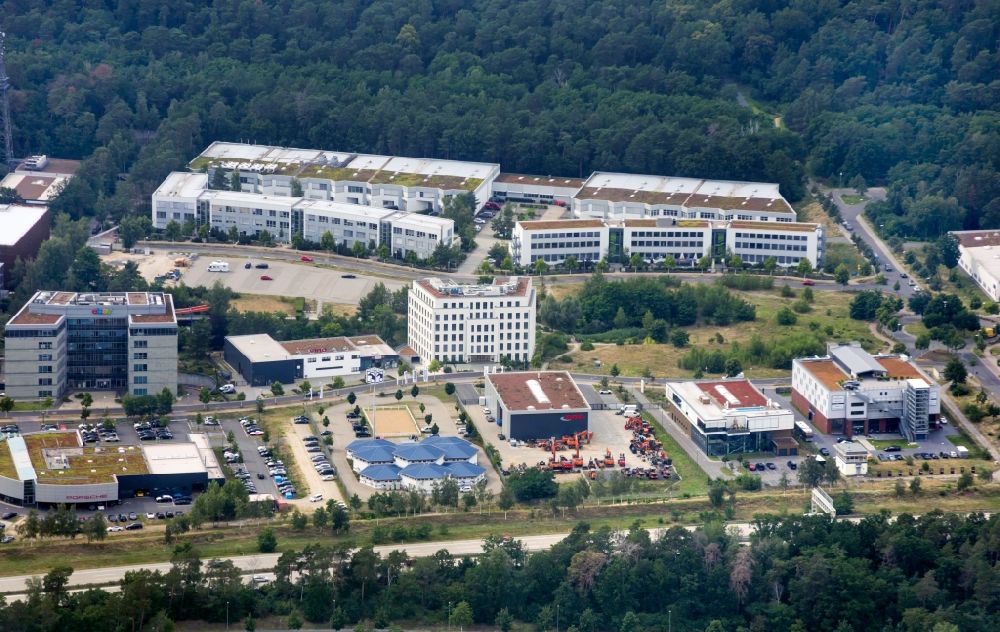 Luftaufnahme Kleinmachnow - Ausbau des Gewerbestandortes Europarc Dreilinden in Kleinmachnow OT Dreilinden im Bundesland Brandenburg
