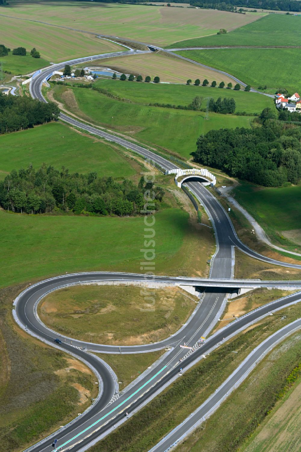 Luftbild Feldschlößchen - Ausbau der Ortsumgehung im Straßenverlauf der S177 in Feldschlößchen im Bundesland Sachsen, Deutschland