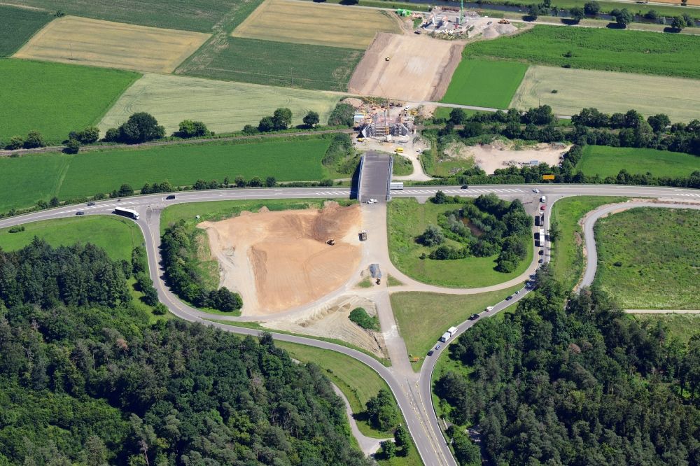 Luftbild Lauchringen - Ausbau der Ortsumgehung im Straßenverlauf Ortsumfahrung Oberlauchringen in Lauchringen im Bundesland Baden-Württemberg, Deutschland
