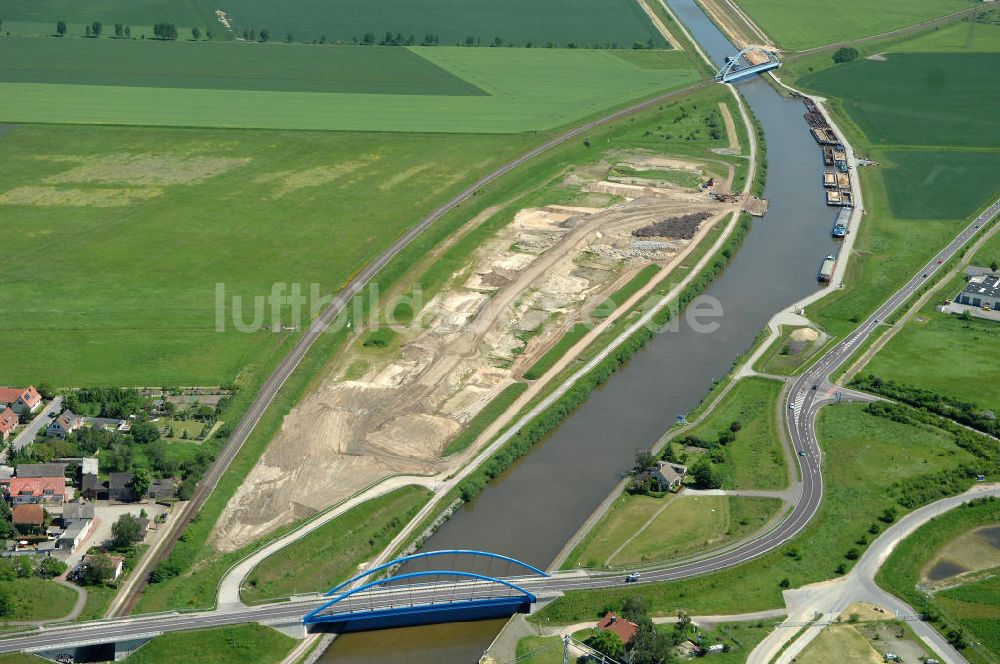 Luftaufnahme Vahldorf - Ausbau der Uferbereiche des Mittelandkanals in Sachsen - Anhalt