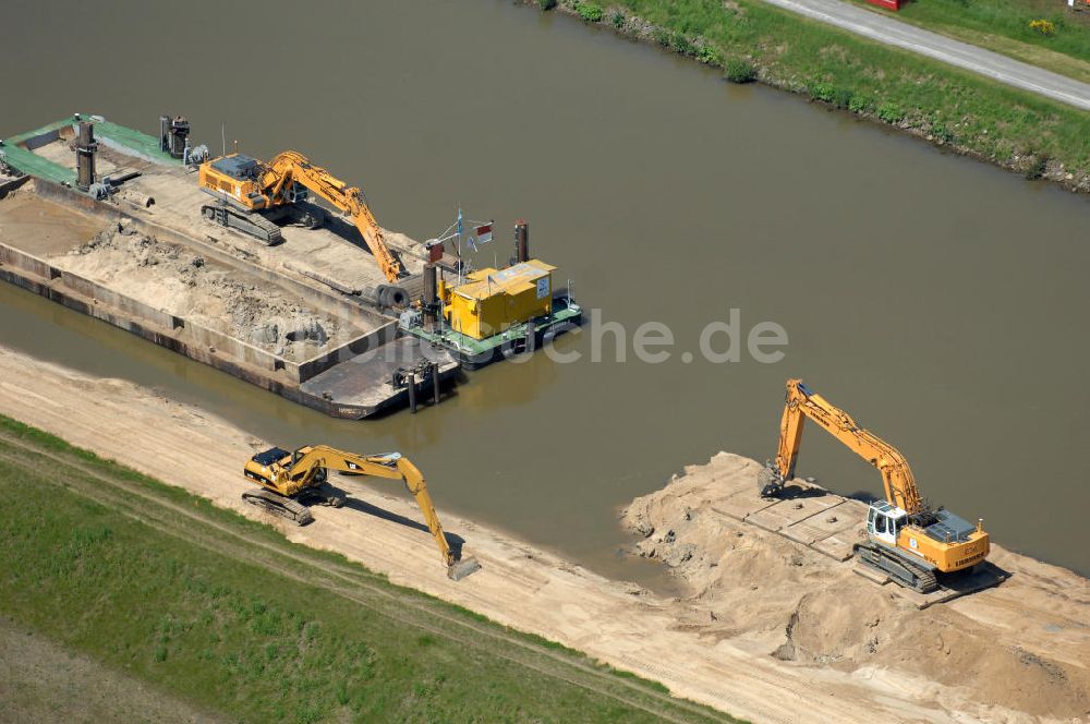 Vahldorf von oben - Ausbau der Uferbereiche des Mittelandkanals in Sachsen - Anhalt