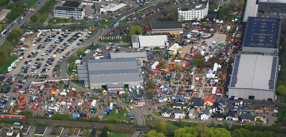 Luftbild Offenburg - Ausstellungsgelände und Messehallen der Forst live mit WILD & FISCH in Offenburg im Bundesland Baden-Württemberg, Deutschland