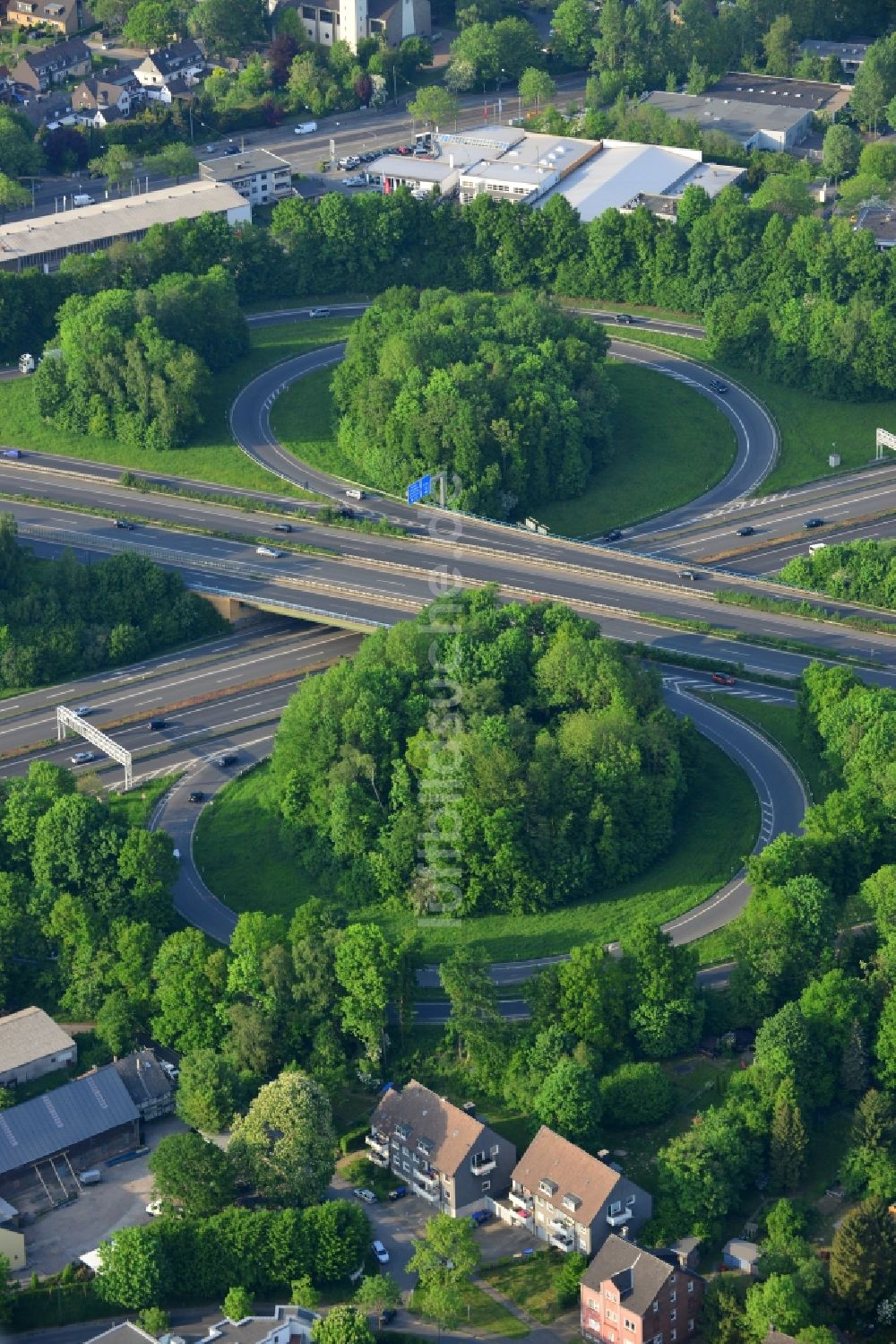 Luftbild Bochum - Autobahn- Abfahrt der BAB A43 Bochum-Nord in Bochum im Bundesland Nordrhein-Westfalen