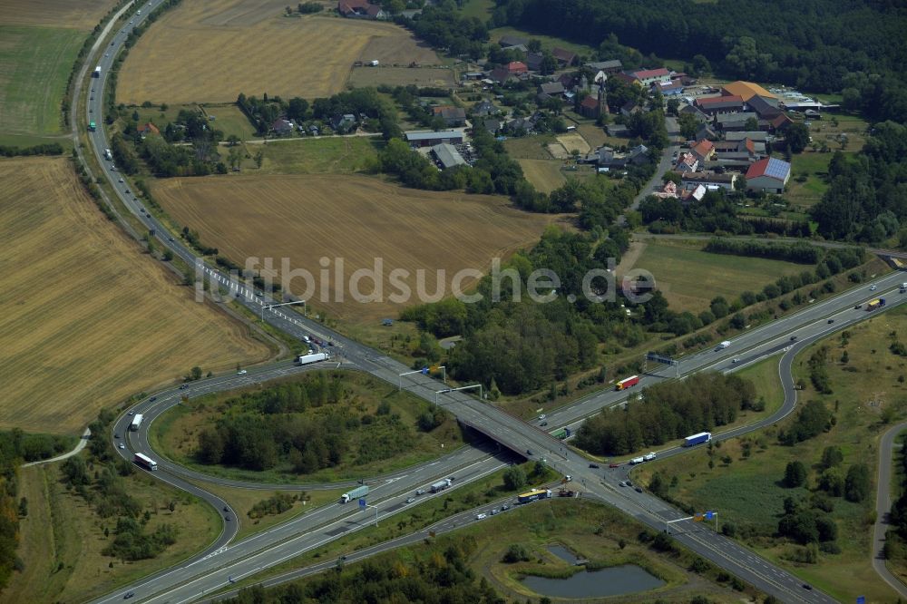 Luftbild Altlandsberg - Autobahn- Abfahrt Berlin Marzahn der Bundesautobahn A10 in Altlandsberg im Bundesland Brandenburg