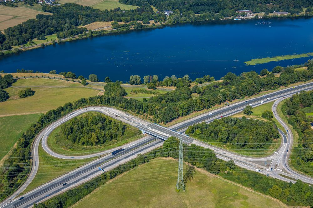 Luftbild Herbede - Autobahn- Abfahrt Witten-Herbede der Bundesautobahn A43 in Herbede im Bundesland Nordrhein-Westfalen