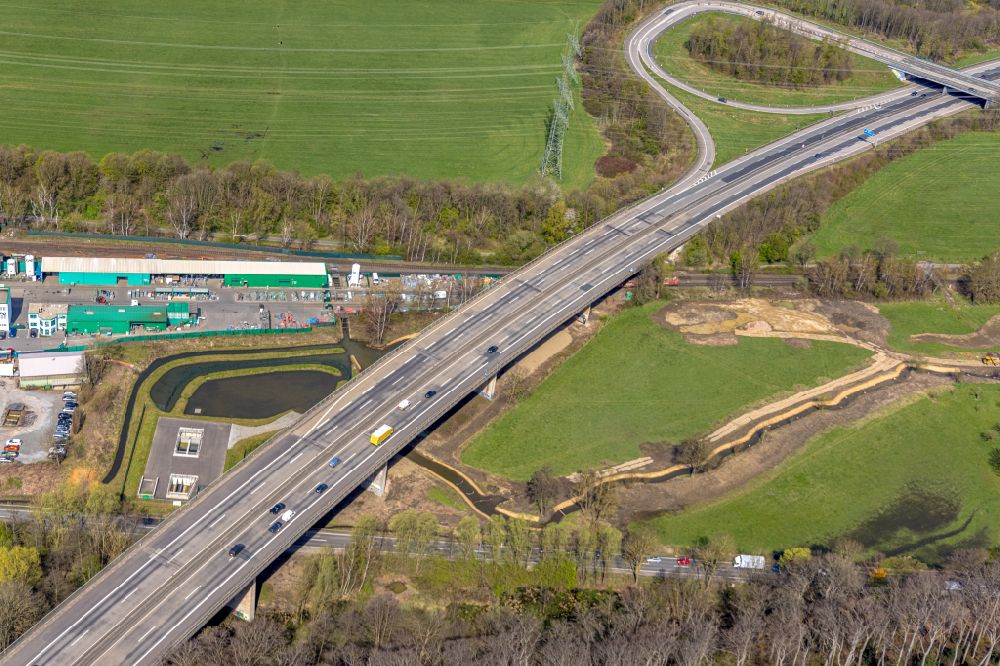 Luftbild Herbede - Autobahn- Anschlussstelle der BAB A43 mit Anschlussstelle Witten-Herbede in Herbede im Bundesland Nordrhein-Westfalen, Deutschland