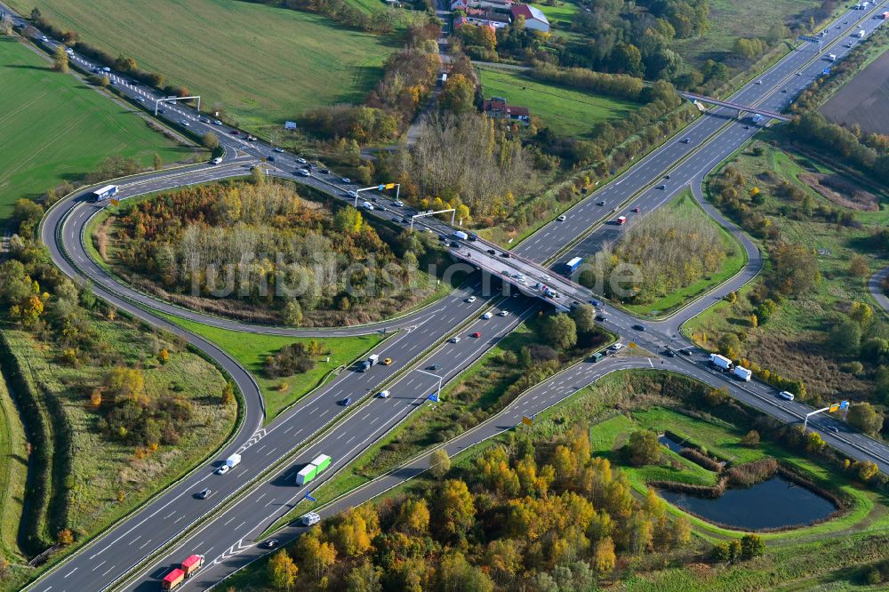 Luftaufnahme Altlandsberg - Autobahn- Anschlussstelle der BAB A10 Berlin-Marzahn in Altlandsberg im Bundesland Brandenburg, Deutschland