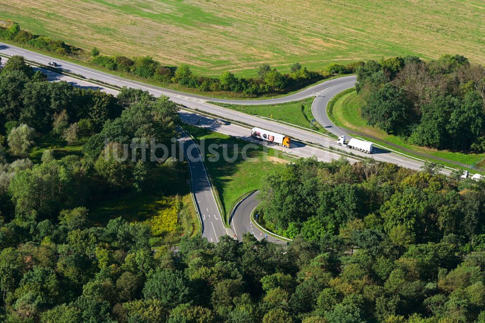 Luftbild Bernau - Autobahn- Anschlussstelle der BAB A11 in Bernau im Bundesland Brandenburg, Deutschland