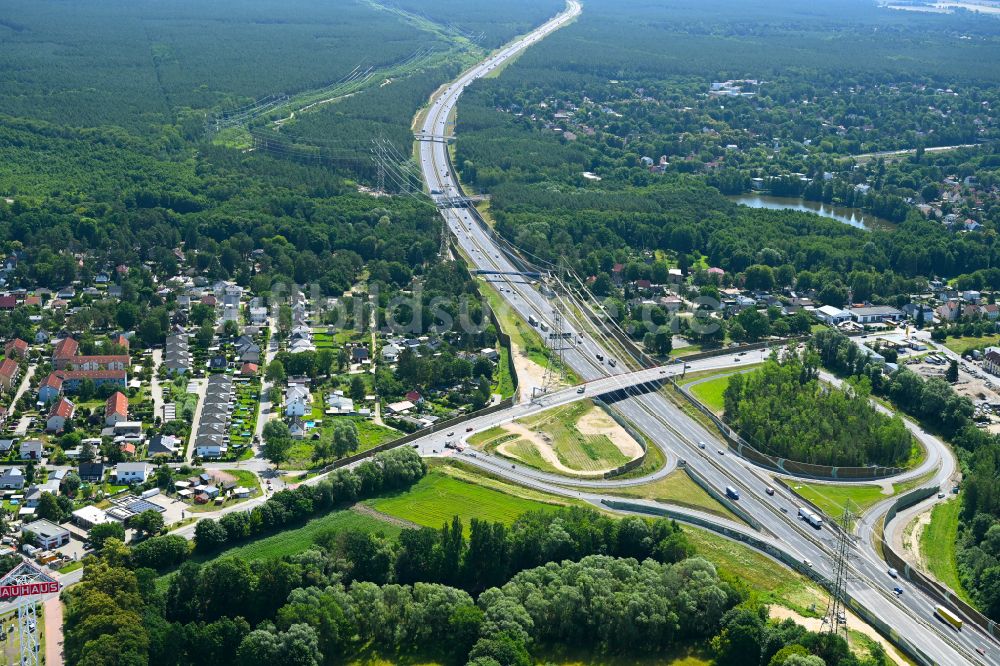 Luftbild Birkenwerder - Autobahn- Anschlussstelle der BAB A10 in Birkenwerder im Bundesland Brandenburg, Deutschland