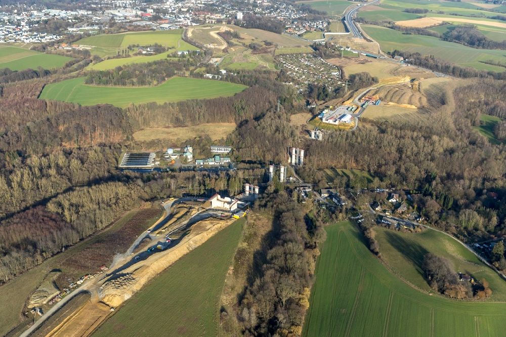 Luftbild Heiligenhaus - Autobahn- Ausbau und Spur- Verbreiterung im Streckenverlauf der BAB A44 im Bereich Höfermühle Süd in Heiligenhaus im Bundesland Nordrhein-Westfalen