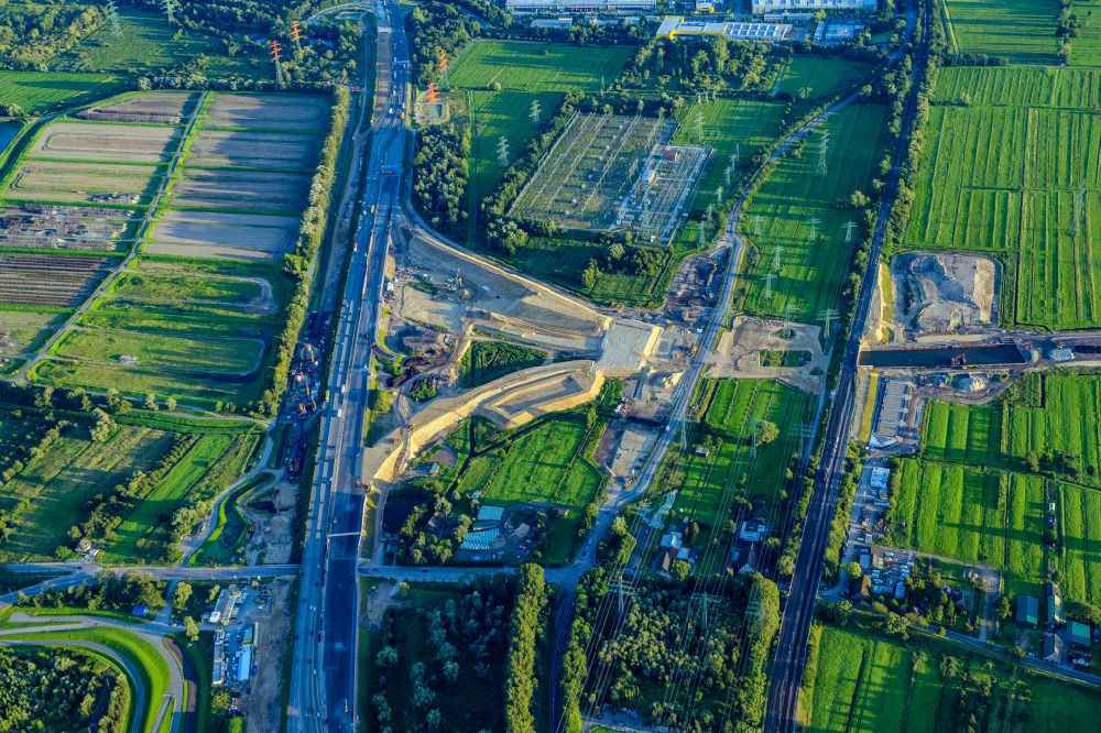 Hamburg aus der Vogelperspektive: Autobahn- Baustellen entlang der Trasse und des Streckenverlaufes Anschußstelle A26 A7 in Hamburg, Deutschland