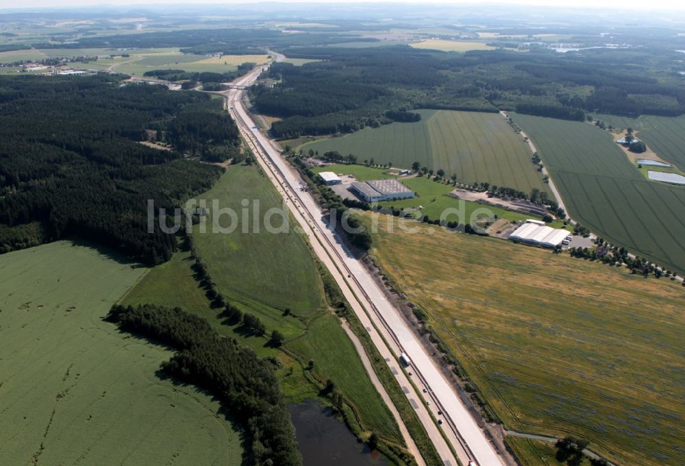 Luftaufnahme Moßbach - Autobahn A9 bei Moßbach im Bundesland Thüringen