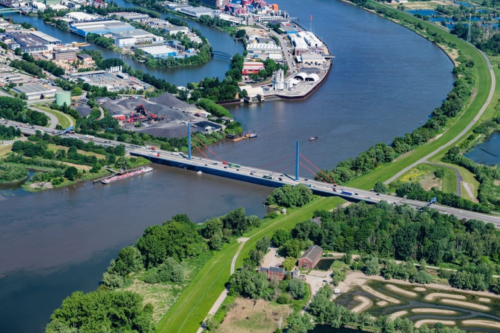 Luftaufnahme Hamburg - Autobahn Brücke A1 Moorfleet in Hamburg, Deutschland