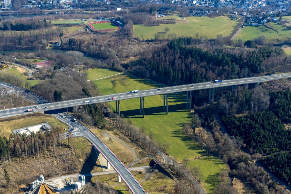 Luftbild Rüblinghausen - Autobahn- Brückenbauwerk der BAB A45 “Talbrücke Rüblinghausen in Rüblinghausen im Bundesland Nordrhein-Westfalen, Deutschland