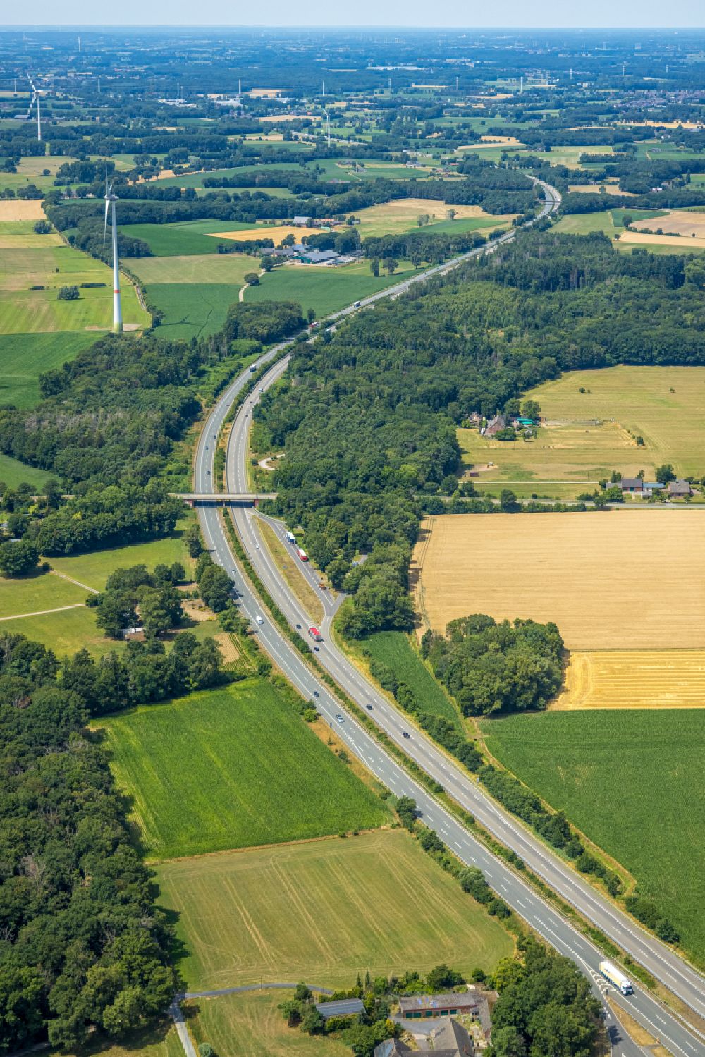 Luftaufnahme Rees - Autobahn- Rastplatz der BAB A3 in Hamminkeln im Bundesland Nordrhein-Westfalen, Deutschland