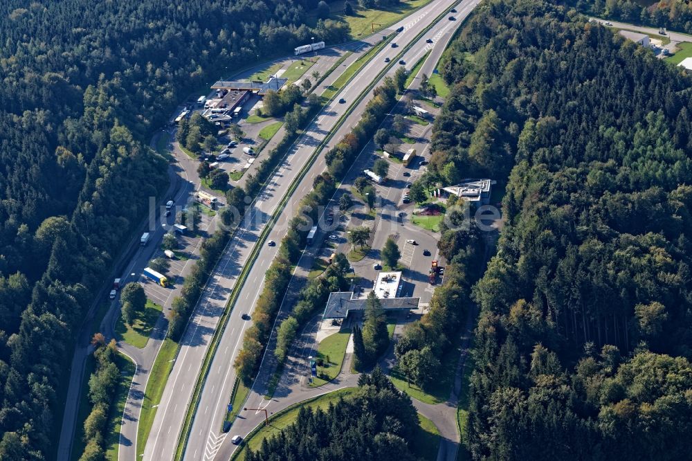 Luftbild Icking - Autobahn- Raststation Höhenrain bei Icking im Bundesland Bayern
