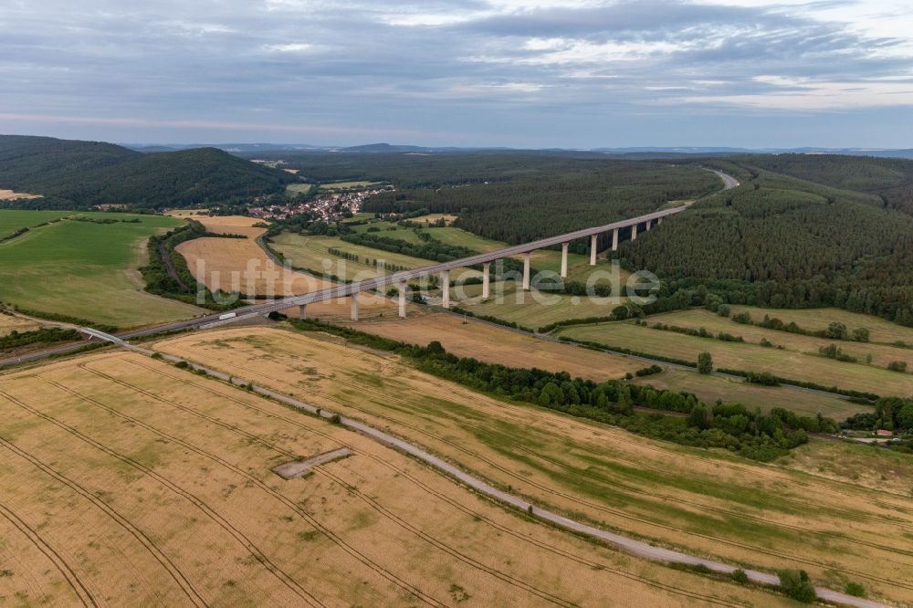 Luftbild Geraberg - Autobahn- Talbrückenbauwerk der BAB A71 in Geraberg im Bundesland Thüringen, Deutschland