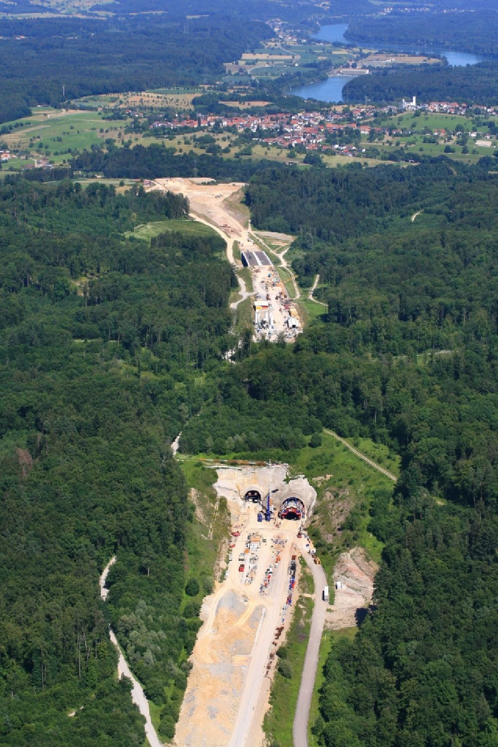 Rheinfelden (Baden) aus der Vogelperspektive: Autobahn- Tunnelbauwerk der BAB A68 Herrschaftsbucktunnel in Rheinfelden (Baden) im Bundesland Baden-Württemberg, Deutschland
