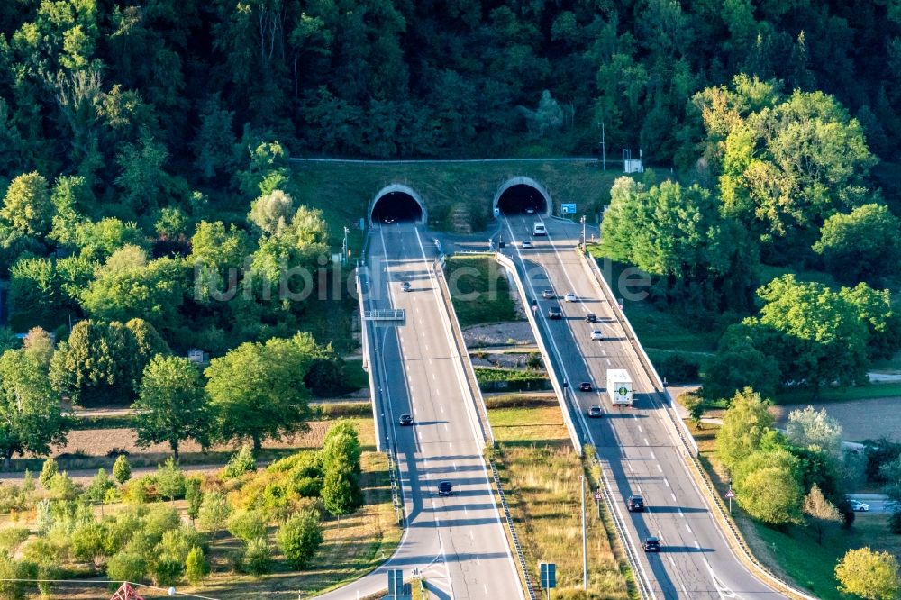 Rheinfelden (Baden) von oben - Autobahn- Tunnelbauwerk der BAB A98 in Rheinfelden (Baden) im Bundesland Baden-Württemberg, Deutschland