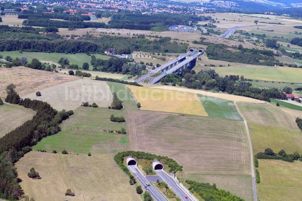 Walburg von oben - Autobahn- Tunnelbauwerk der BAB A44 in Walburg im Bundesland Hessen, Deutschland