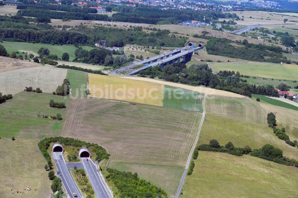 Walburg aus der Vogelperspektive: Autobahn- Tunnelbauwerk der BAB A44 in Walburg im Bundesland Hessen, Deutschland