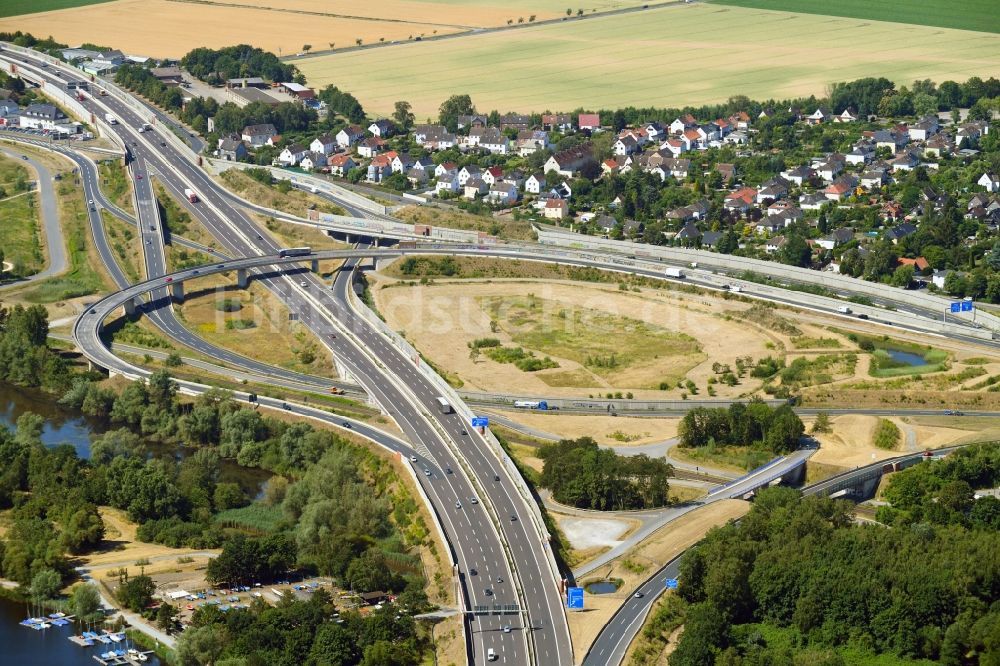 Luftbild Braunschweig - Autobahnabfahrt der BAB A39 in Braunschweig im Bundesland Niedersachsen, Deutschland