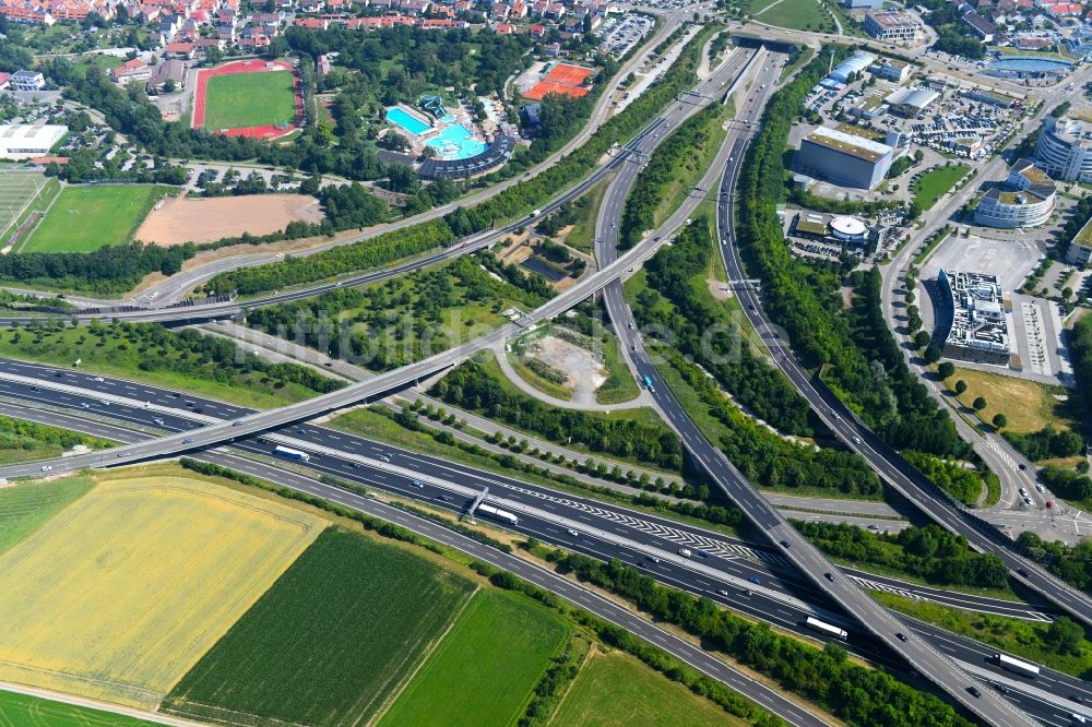 Luftbild Leonberg - Autobahndreieck- Abfahrt der BAB A81 Dreieck Leonberg im Bundesland Baden-Württemberg, Deutschland