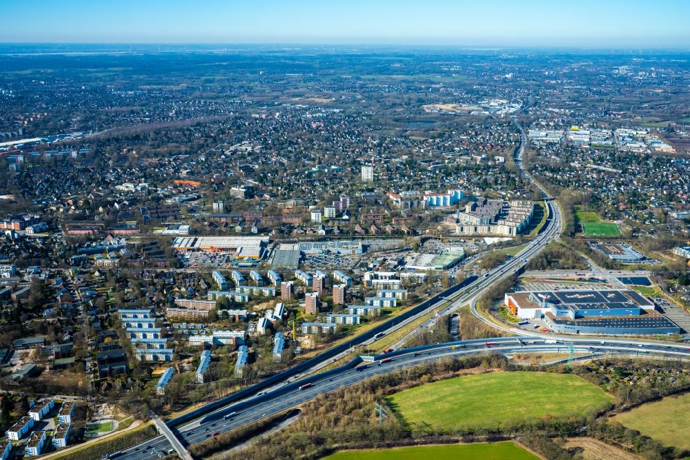 Luftbild Hamburg - Autobahndreieck der BAB A23 und der A7 in Hamburg, Deutschland