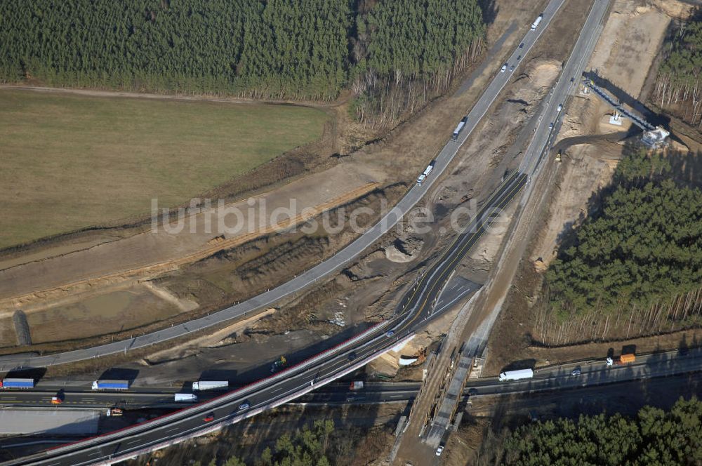 Nuthetal bei Saarmund / BRB von oben - Autobahndreieck Nuthetal wird umgebaut