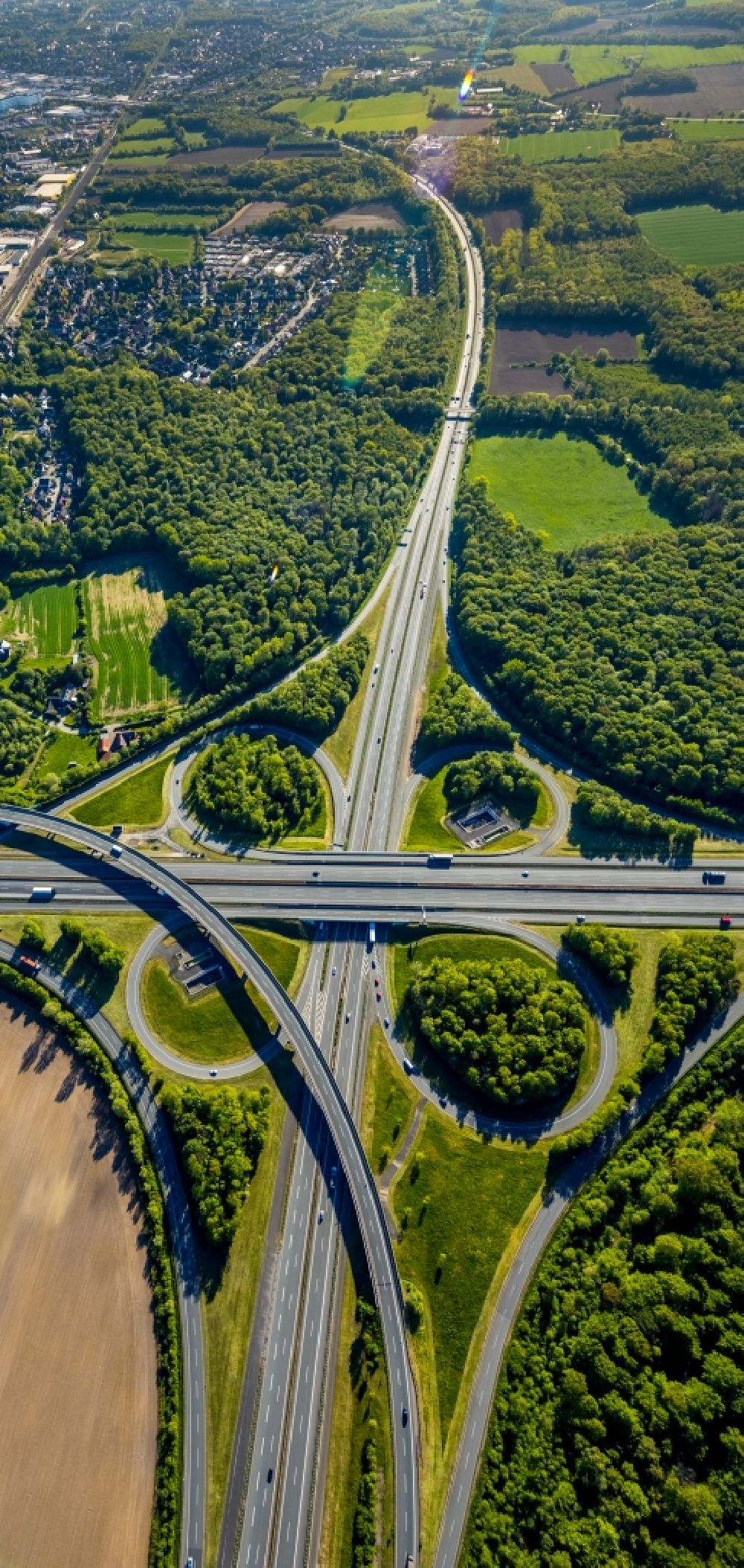 Münster von oben - Autobahnkreuz der BAB A43 - A1 Kreuz Münster-Süd in Münster im Bundesland Nordrhein-Westfalen, Deutschland
