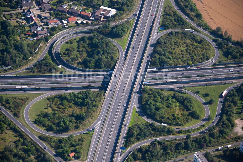 Luftbild Braunschweig - Autobahnkreuz der BAB A2 - 391 BS-Nord in Braunschweig im Bundesland Niedersachsen, Deutschland
