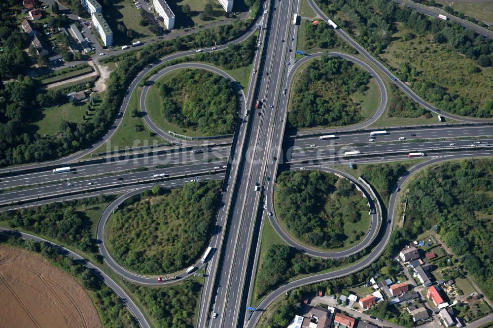 Luftaufnahme Braunschweig - Autobahnkreuz der BAB A2 - 391 BS-Nord in Braunschweig im Bundesland Niedersachsen, Deutschland