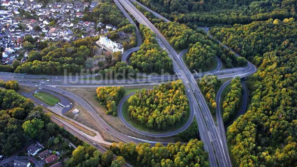 Luftaufnahme Bonn - Autobahnkreuz Bonn-Ost in Bonn im Bundesland Nordrhein-Westfalen, Deutschland
