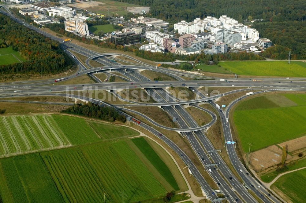 Luftbild Stuttgart - Autobahnkreuz Stuttgart-Degerloch im Bundesland Baden-Württemberg
