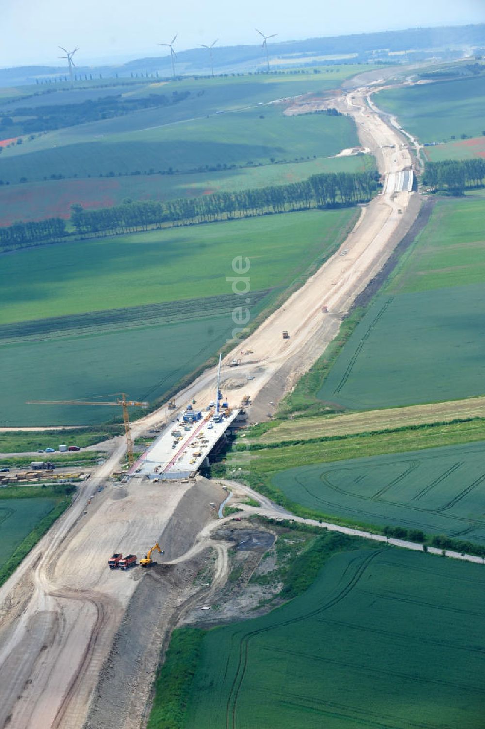 Artern aus der Vogelperspektive: Autobahnneubau A71 zwischen AS Heldrungen und AS Artern in Thüringen