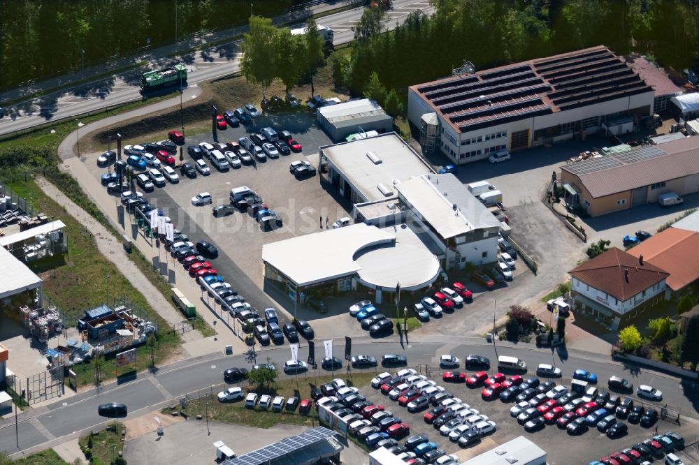 Luftbild Roth - Autohandels- Gebäude des Autohauses der Autohaus Zückner GmbH & Co. KG in der Gildestraße in Roth im Bundesland Bayern, Deutschland