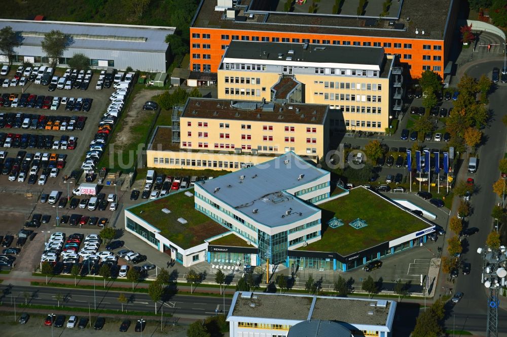 Luftbild Teltow - Autohandels- Gebäude des Autohauses König in Teltow im Bundesland Brandenburg, Deutschland