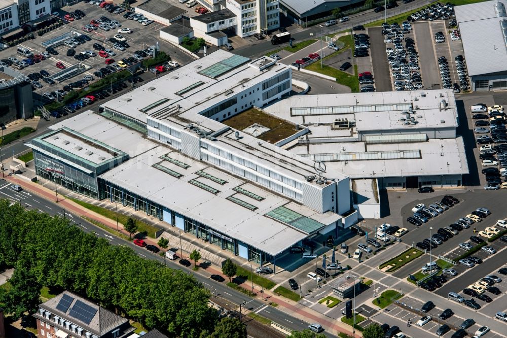 Dortmund aus der Vogelperspektive: Autohandels- Gebäude des Autohauses Mercedes-Benz Niederlassung in Dortmund im Bundesland Nordrhein-Westfalen