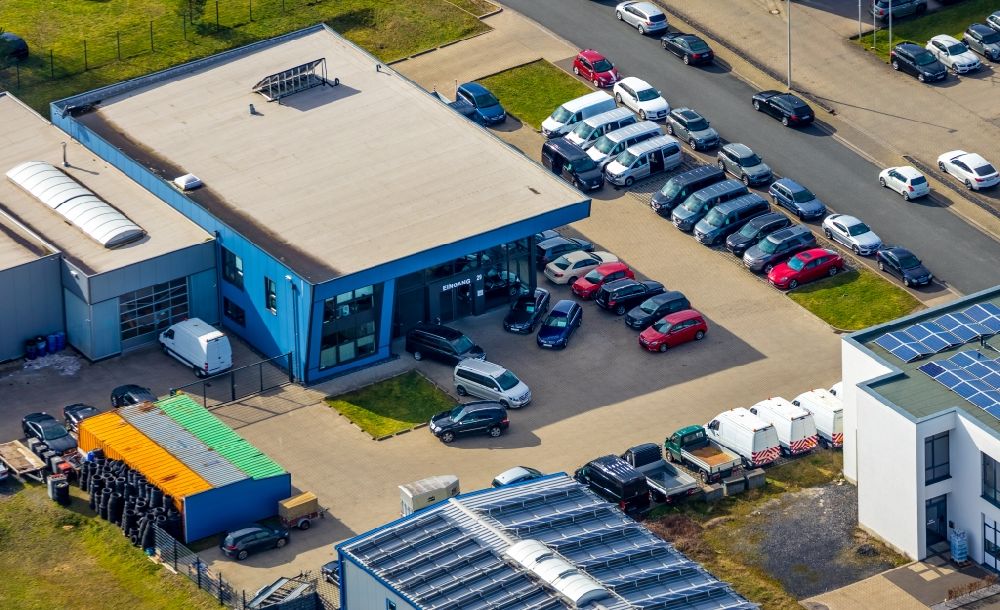 Hamm aus der Vogelperspektive: Autohandels- Gebäude des Autohauses Paluch Exclusive Motors GmbH in Hamm im Bundesland Nordrhein-Westfalen, Deutschland