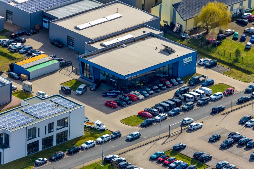 Luftbild Hamm - Autohandels- Gebäude des Autohauses Paluch Exclusive Motors GmbH in Hamm im Bundesland Nordrhein-Westfalen, Deutschland