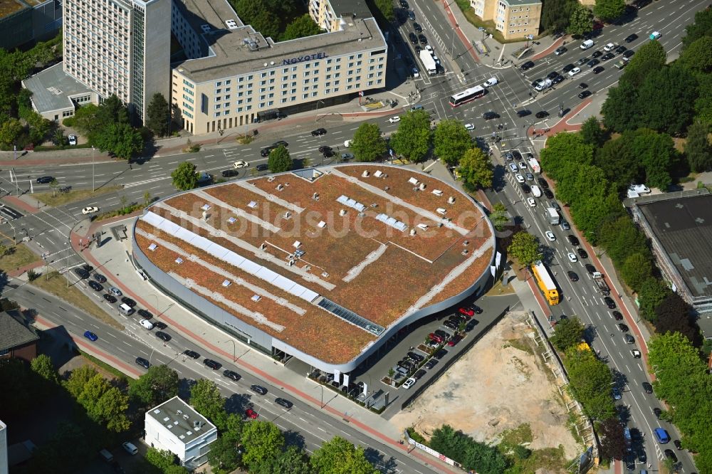 Luftaufnahme Hamburg - Autohandels- Gebäude des Autohauses Porsche-Zentrum Hamburg im Ortsteil Hohenfelde in Hamburg, Deutschland