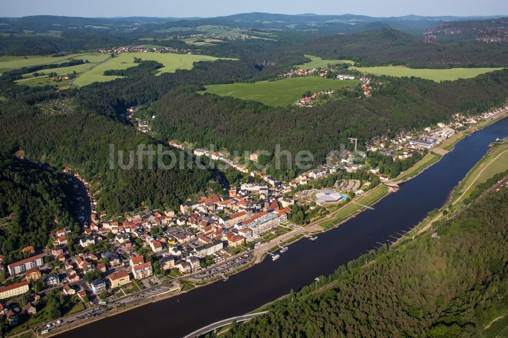 Luftaufnahme Bad Schandau - Bad Schandau in der Sächsischen Schweiz im Bundesland Sachsen