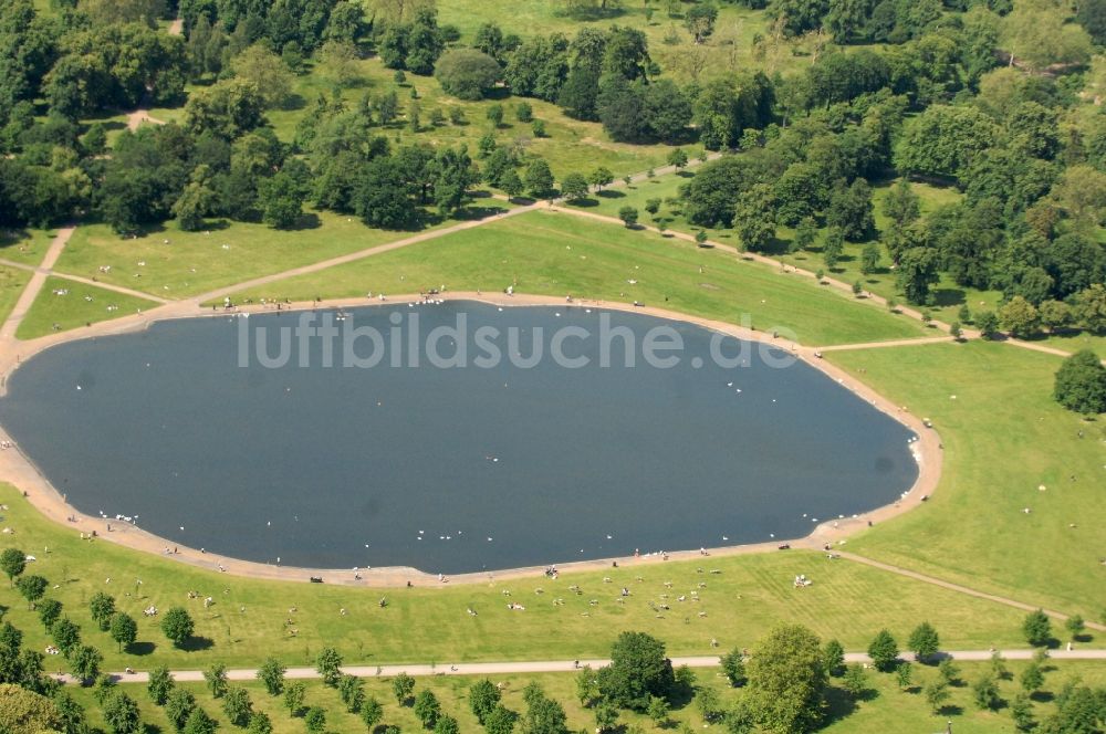 Luftbild London - Badesee / See im Hyde Park in London